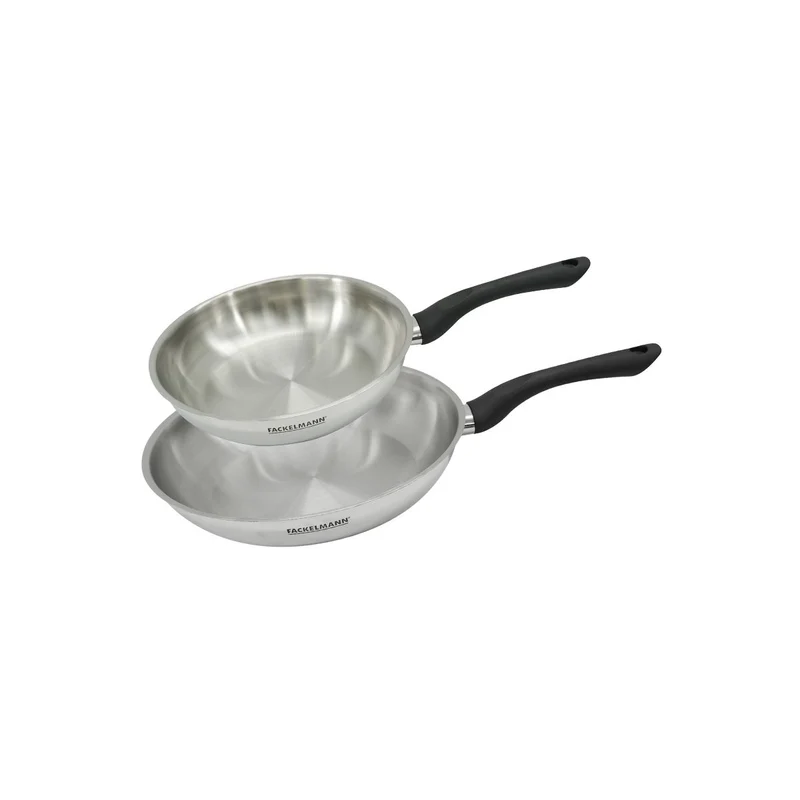 Set 2 poêles 24 et 28 cm en inox Fackelmann Geneva