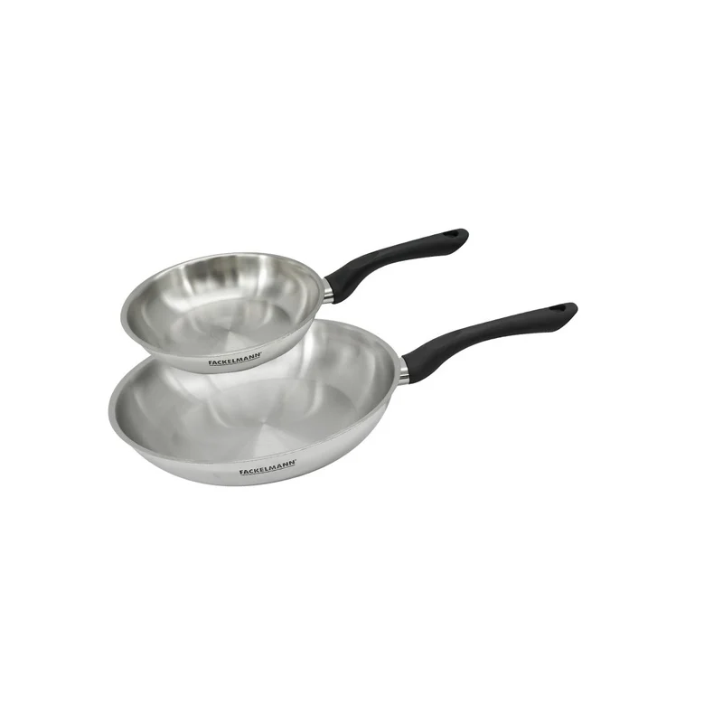 Set 2 poêles 20 et 28 cm en inox Fackelmann Geneva
