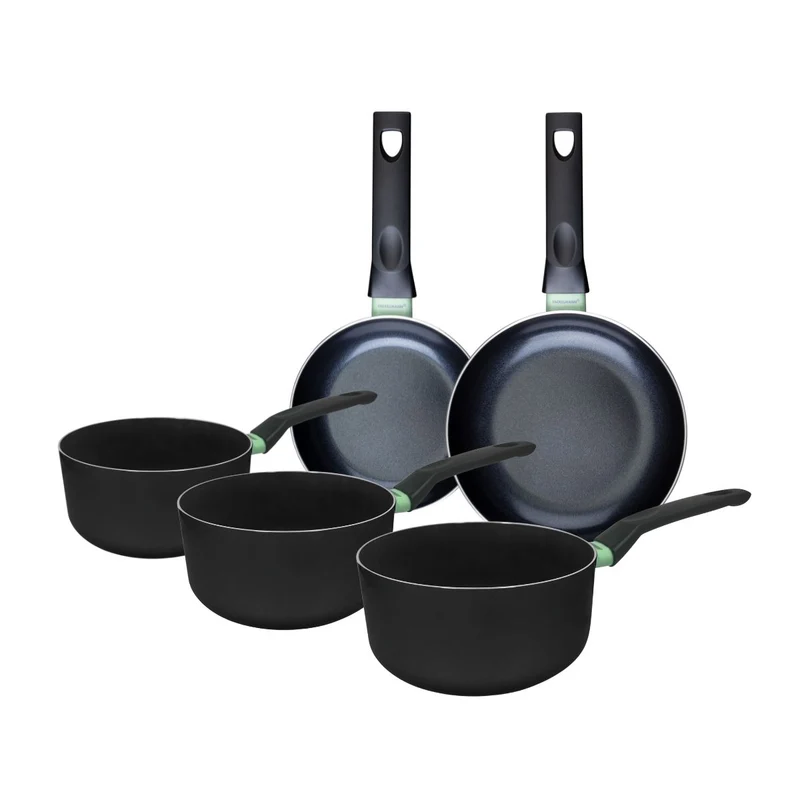 Ensemble de 2 poêles de 16 et 20 cm et 3 casseroles 16, 18 et 20 cm Fackelmann Brandao