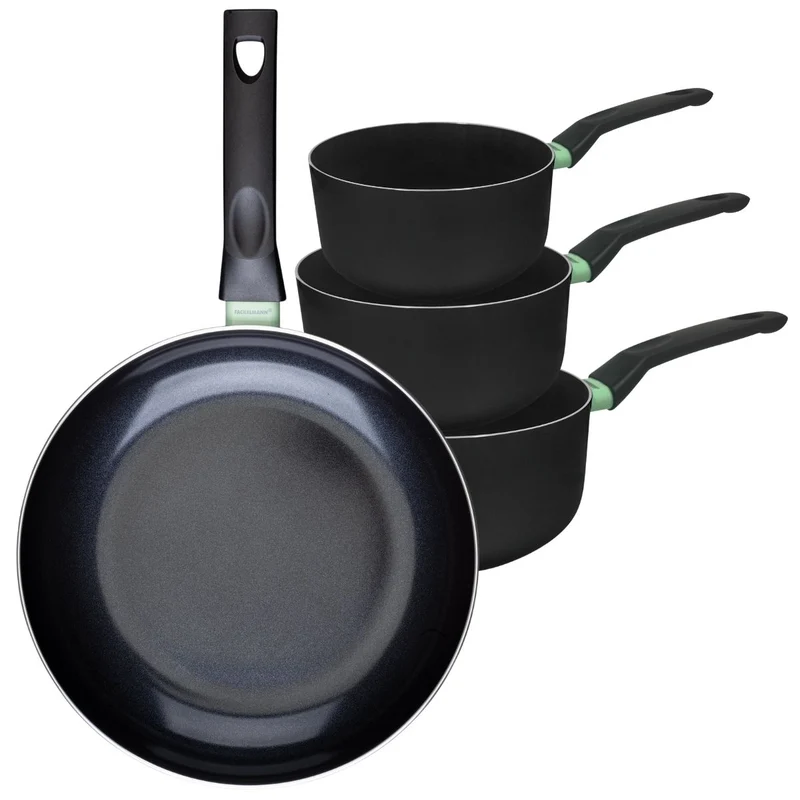 Ensemble de 1 poêle de 30 cm et 3 casseroles 16, 18 et 20 cm Fackelmann Brandao
