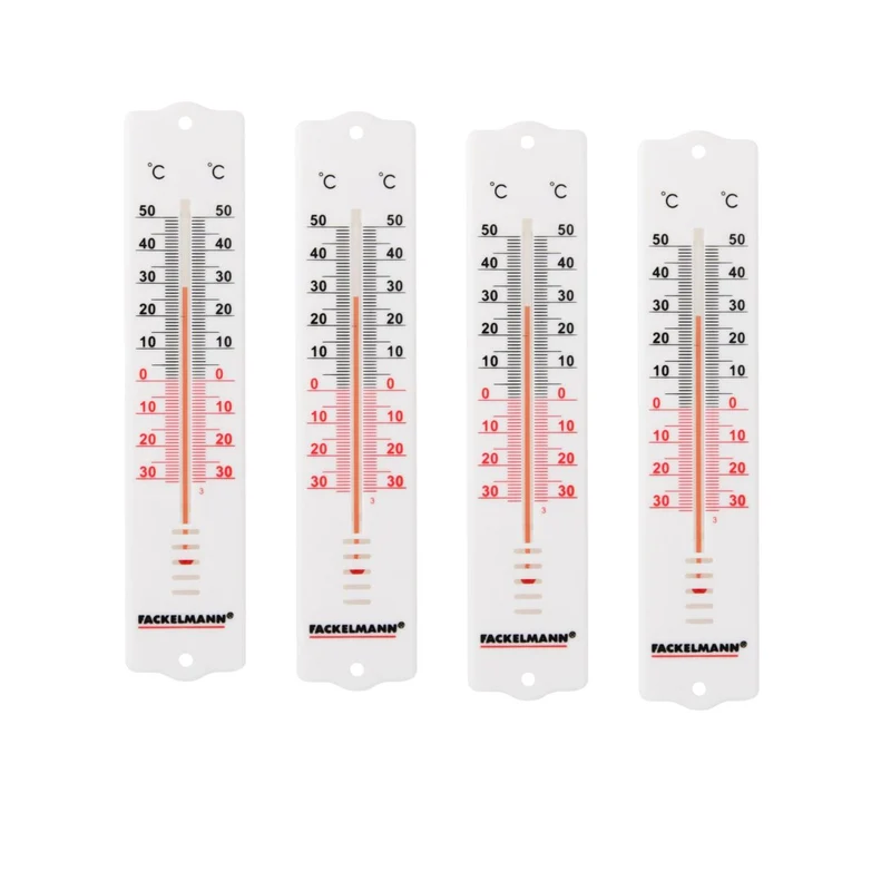 Ensemble de 4 Thermomètres d'intérieur et d'extérieur plastique Fackelmann Tecno