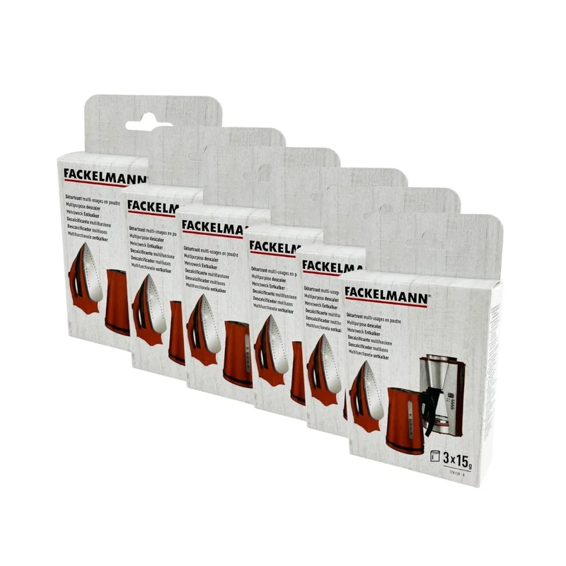 Lot de 6 x 3 Sachets détartrants pour appareils électroménagers Fackelmann