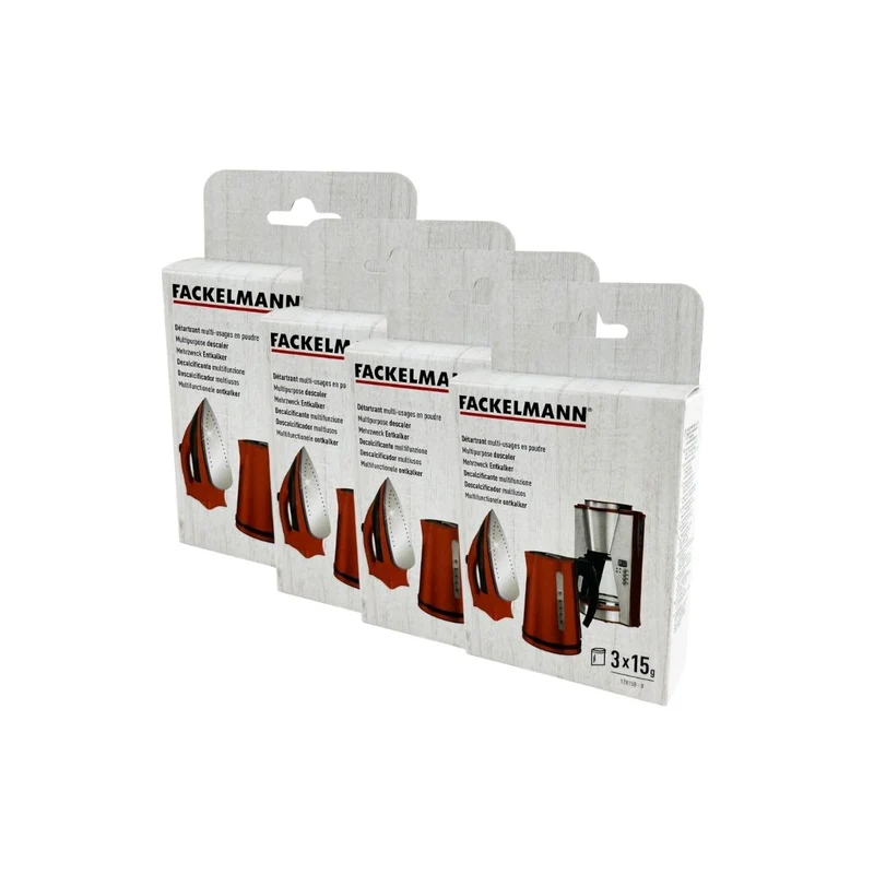 Lot de 4 x 3 Sachets détartrants pour appareils électroménagers Fackelmann