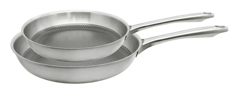 Set de 2 poêles 24 et 28 cm en acier inoxydable et revêtement sans PFAS Elo Relief Passion
