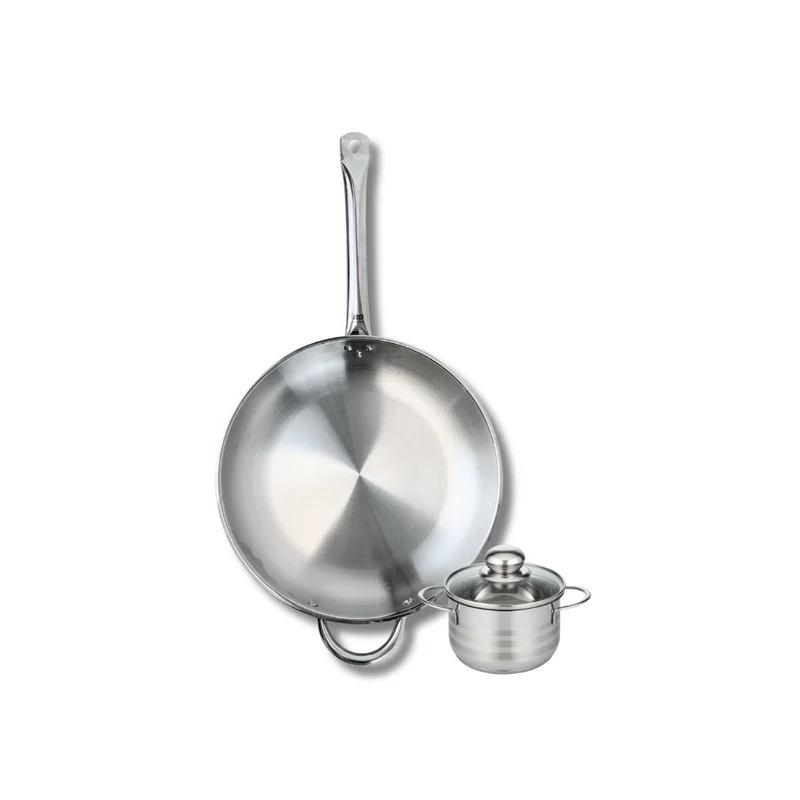Ensemble de 1 Poêle de cuisson 32 cm et 1 faitout 12 cm Elo Profi Brillant
