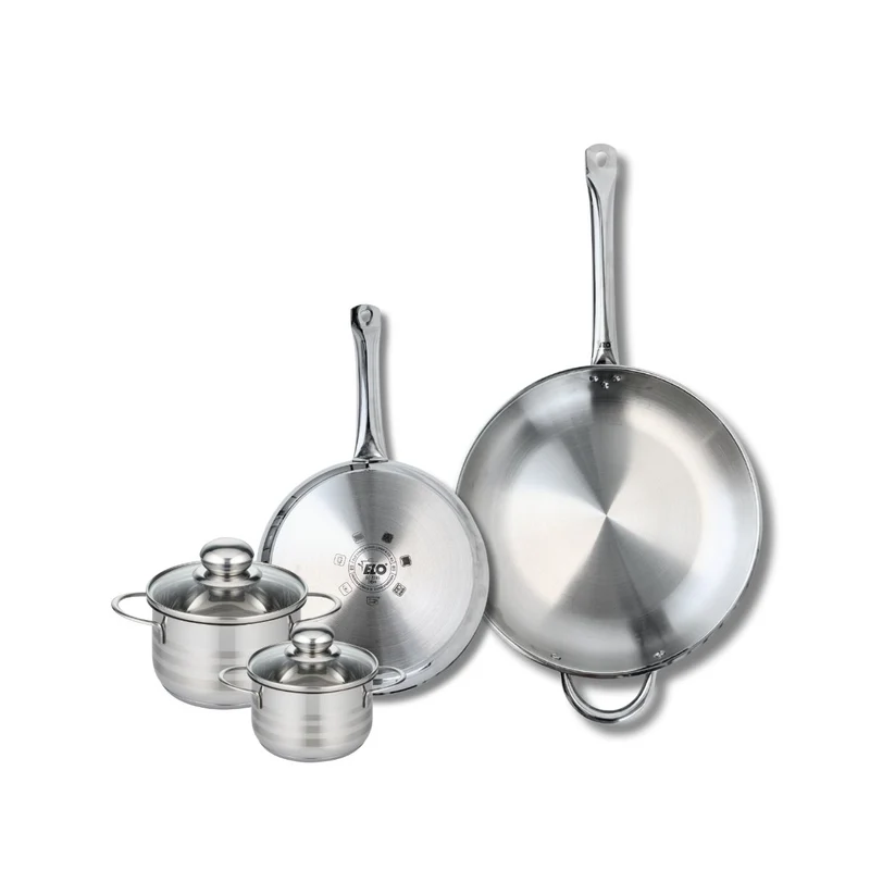 Ensemble de 2 Poêles de cuisson 24 et 32 cm et 2 faitouts 12 et 14 cm Elo Profi Brillant