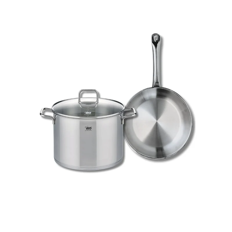 Ensemble de 1 Poêle de cuisson 28 cm et 1 faitout 26 cm Elo Profi Citrin