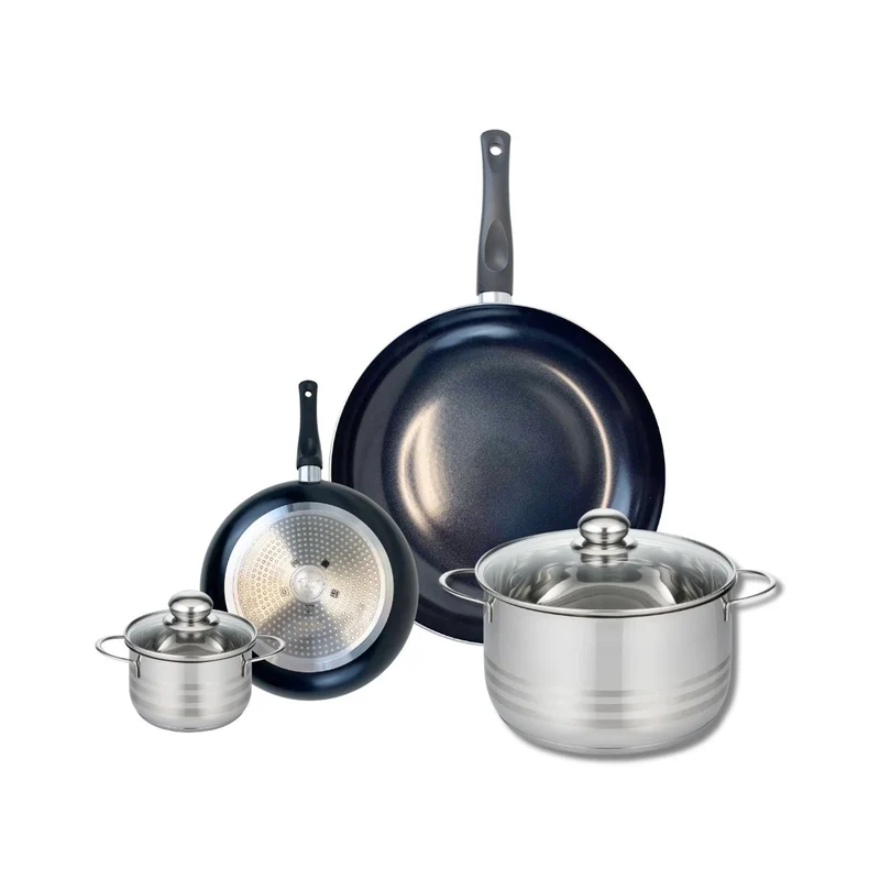 Ensemble de 2 Poêles de cuisson 20 et 32 cm et 2 faitouts 12 et 24 cm Elo Prima Brillant