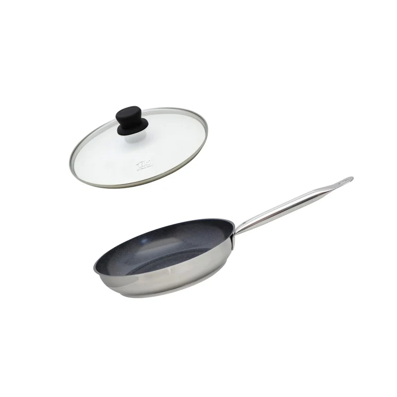 Set Poêle 24 cm céramique sans PFAS et couvercle Profi Therm Platinum Elo