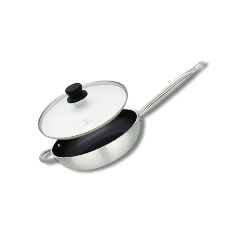 Poêle wok 28 cm avec revêtement céramique sans PFAS et son couvercle Elo