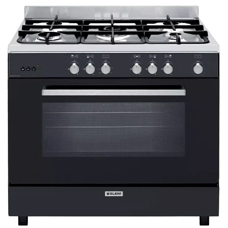 Cuisinière Gaz Catalyse 90 x 60cm Noire Glem GE960CMBK2