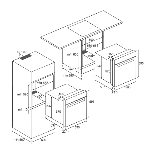 Four multifonction catalyse Blanc AIRLUX AFC106WH