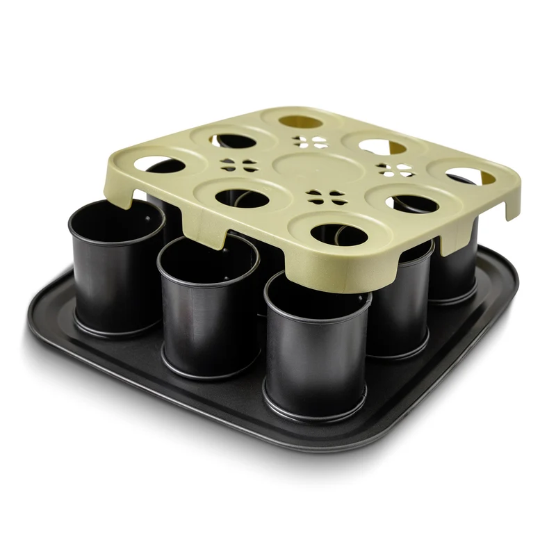 Moule à gâteaux individuels 9 empreintes avec couvercle 29 x 29 cm Zenker Bake Click and Go