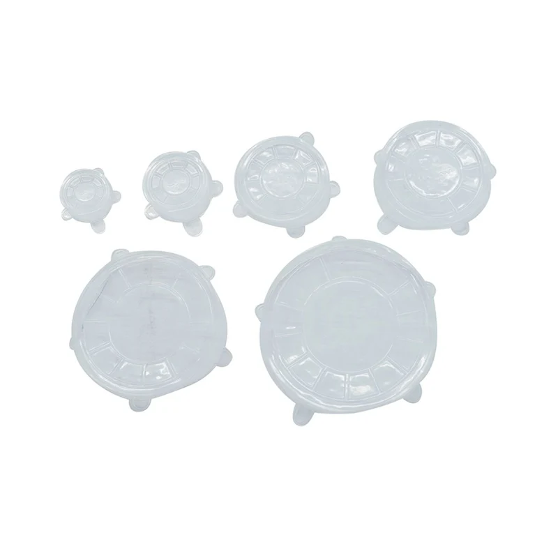 Lot de 6 couvercles de conservation en silicone étirable de 6 à 20 cm Fackelmann Basic