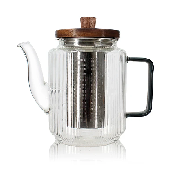 Théière Karl en verre borosilicate anse gris fumé 550 ml Ogo