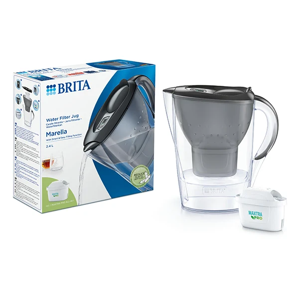 Carafe filtrante Marella graphite 2,4 L et filtre Maxtra Pro Brita france