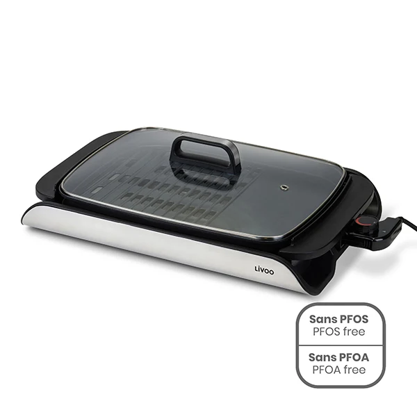 Plancha grill avec couvercle 2000W DOC321 Livoo