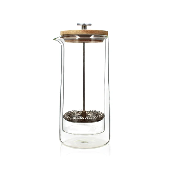 Cafetière à piston en verre double paroi Ogo