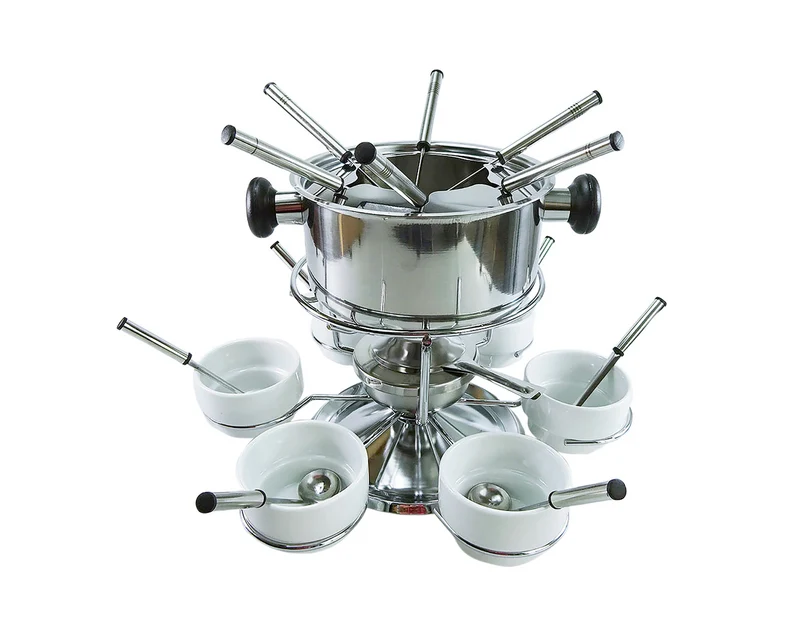 Fleischfondue-Set mit Gabeln und Saucenschüsseln von rotel