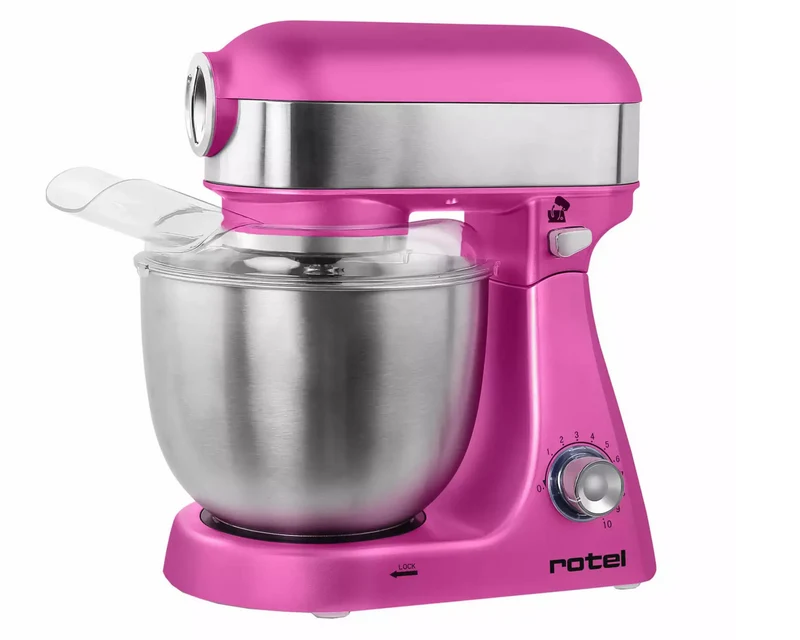 Küchenmaschine mit Fleischwolfaufsatz pink von rotel