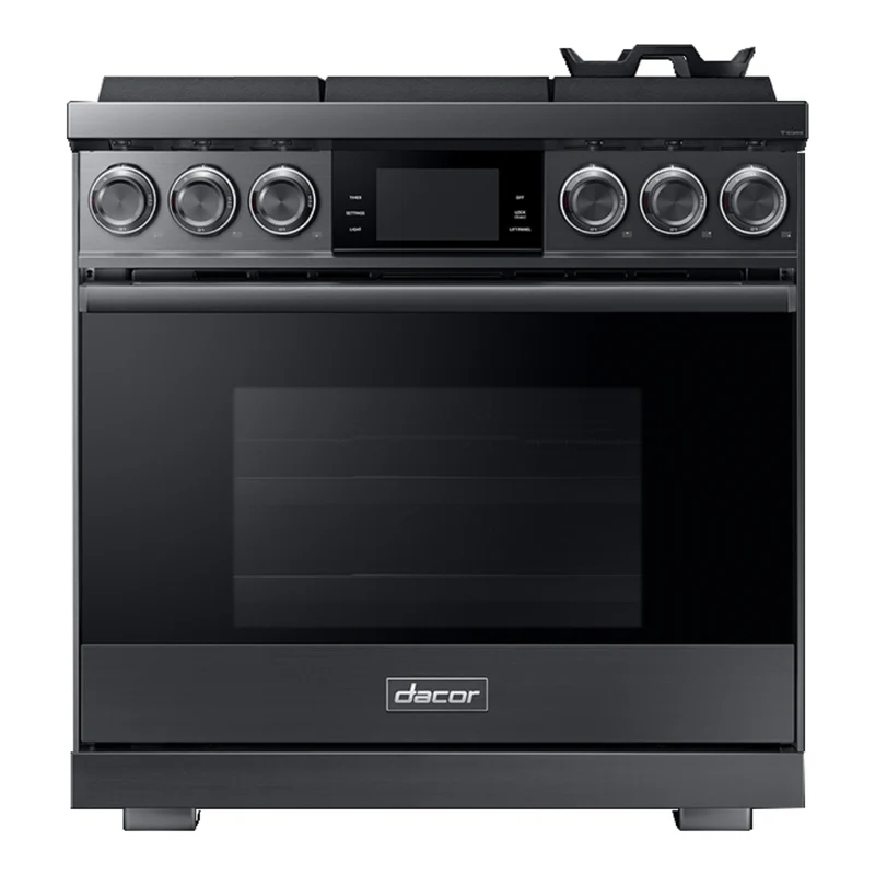 Cuisinière au gaz 36 po, 5,4 pi³ Inox graphite avec Brûleurs SimmerSear™, Convection et Wi-Fi-Bluetooth