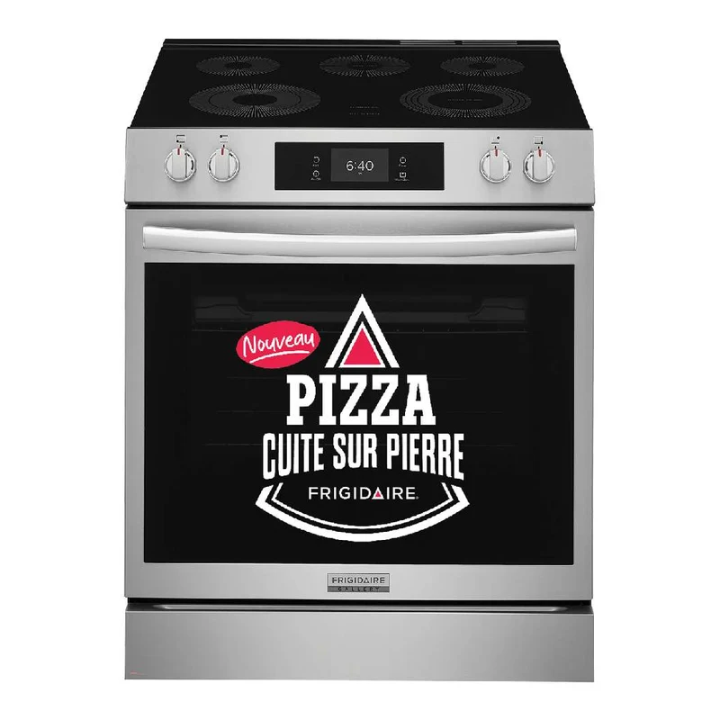 Cuisinière électrique encastrable 30 po, 6,2 pi³ Inox avec Cuisson sur pierre à pizza et Air Fry