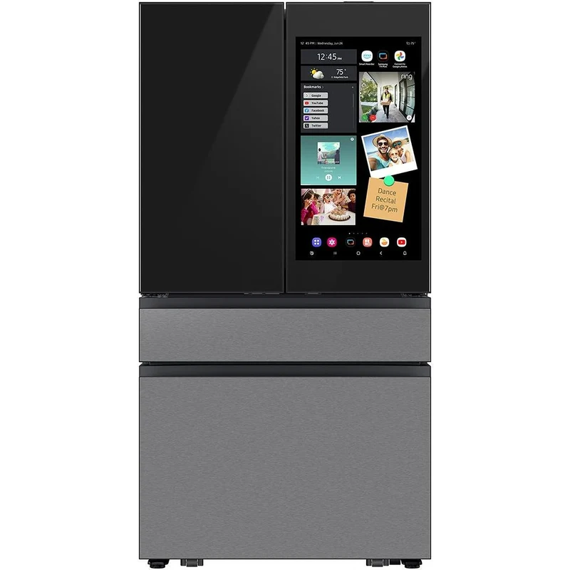 Samsung Réfrigérateur quatre portes avec porte à deux battants de 36 pouces, 23 pi. cu. avec AI Family Hub™ RF90F23AECR/AA