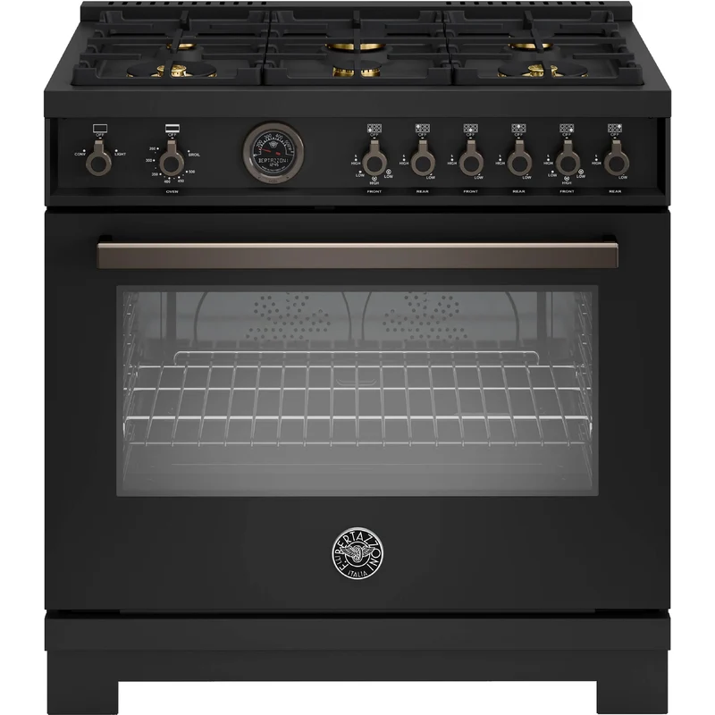 Bertazzoni Cuisinière autoportante à gaz de 36 pouces avec 6 brûleurs PRO366BCFGMCAT