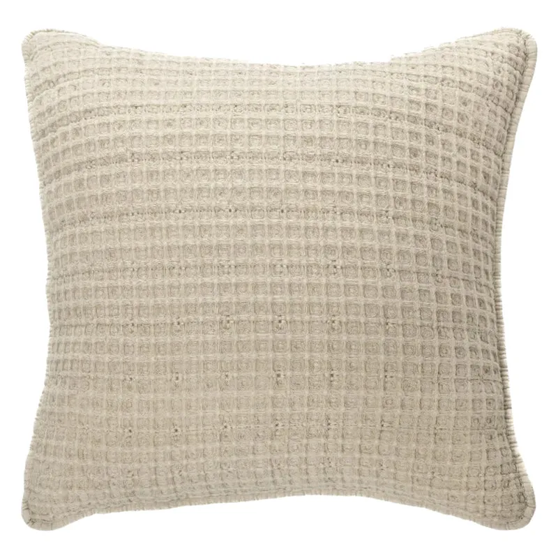 Coussin européen 25 x 25 po en coton gaufré crème - Spirit