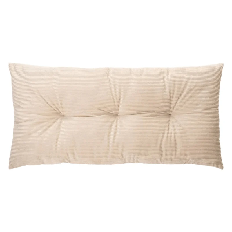 Coussin 16 x 33 po en velours côtelé beige - Corduroy