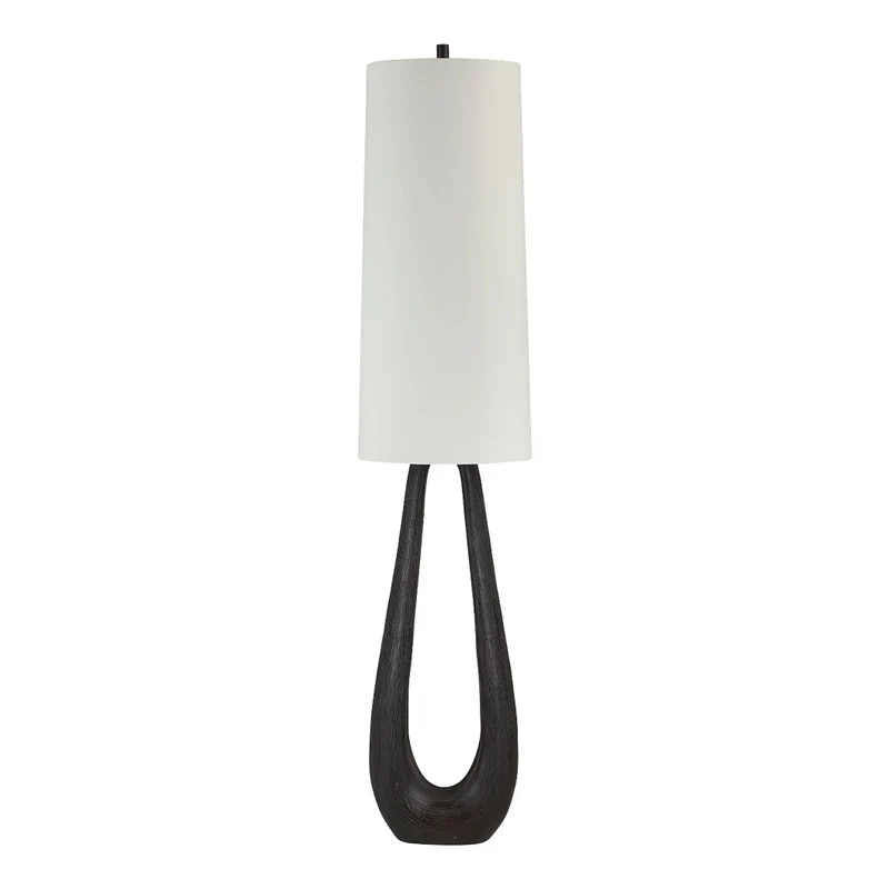 Lampe sur pied en résine brun noyer foncé 61,5 po - Cornelia