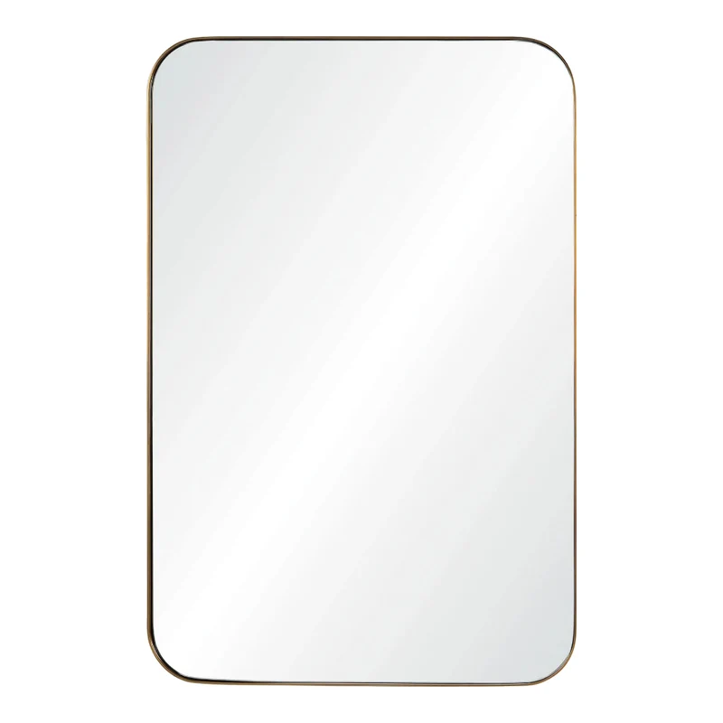 Miroir avec un cadre en fer bronze plaqué 24 x 36 po - Edwin
