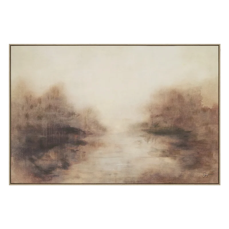 Toile 60 x 40 po avec un cadre brun clair - Onda