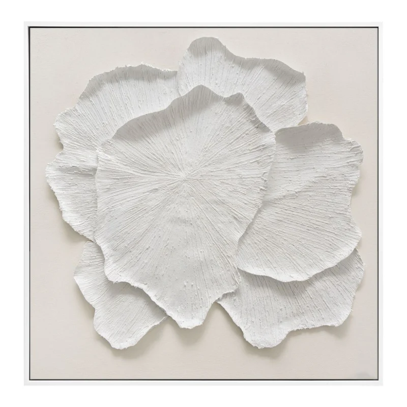 Toile 32 x 32 po avec un cadre blanc - Delicate Petal II