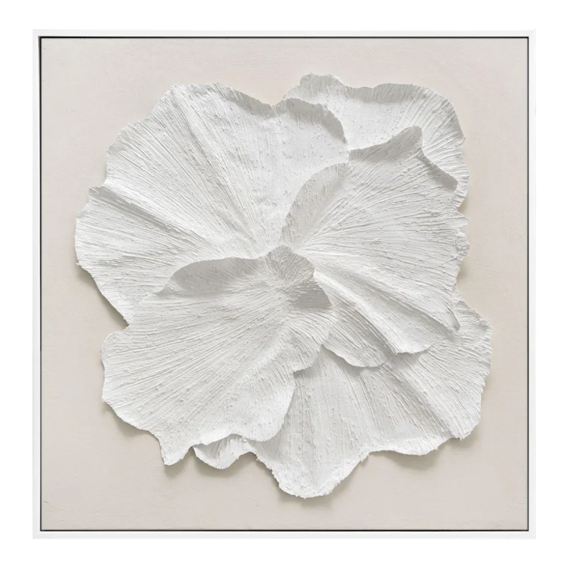 Toile 32 x 32 po avec un cadre blanc - Delicate Petal I