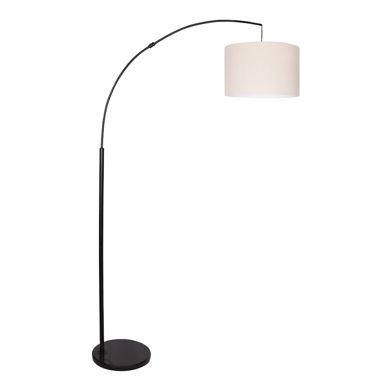 Lampe sur pied arquée en métal noir mat 76 po - LL1990