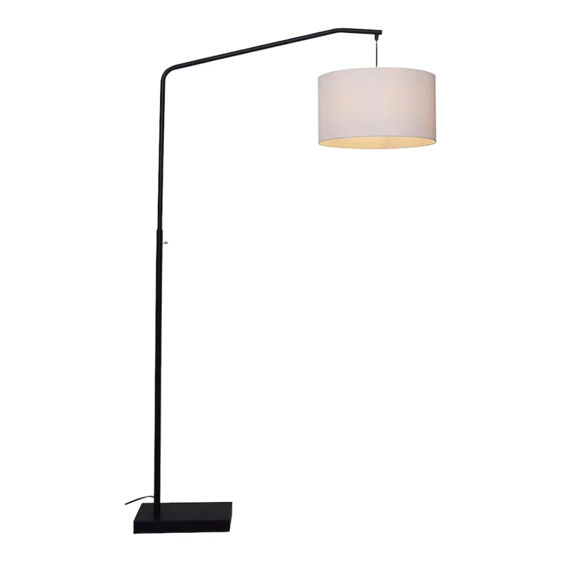 Lampe sur pied arquée en métal noir mat 73 po - LL2281