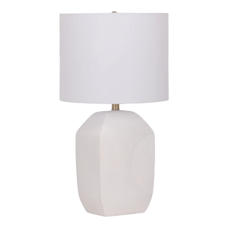 Lampe de table en céramique blanche texturée 26 po - LL2409-01