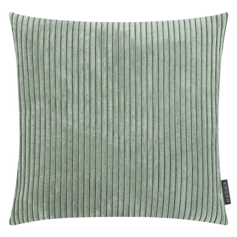 Coussin 20 x 20 po en velours côtelé vert sauge - Shara