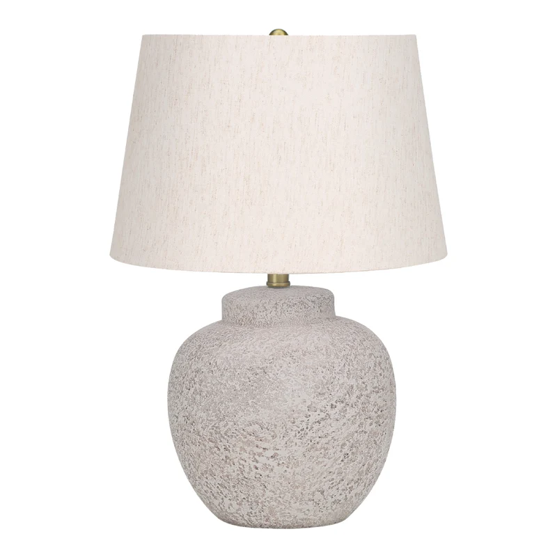 Lampe de table en béton crème texturé 22 po - I 9732