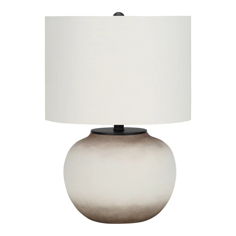 Lampe de table en céramique crème avec des nuances brunes 21 po - I 9722