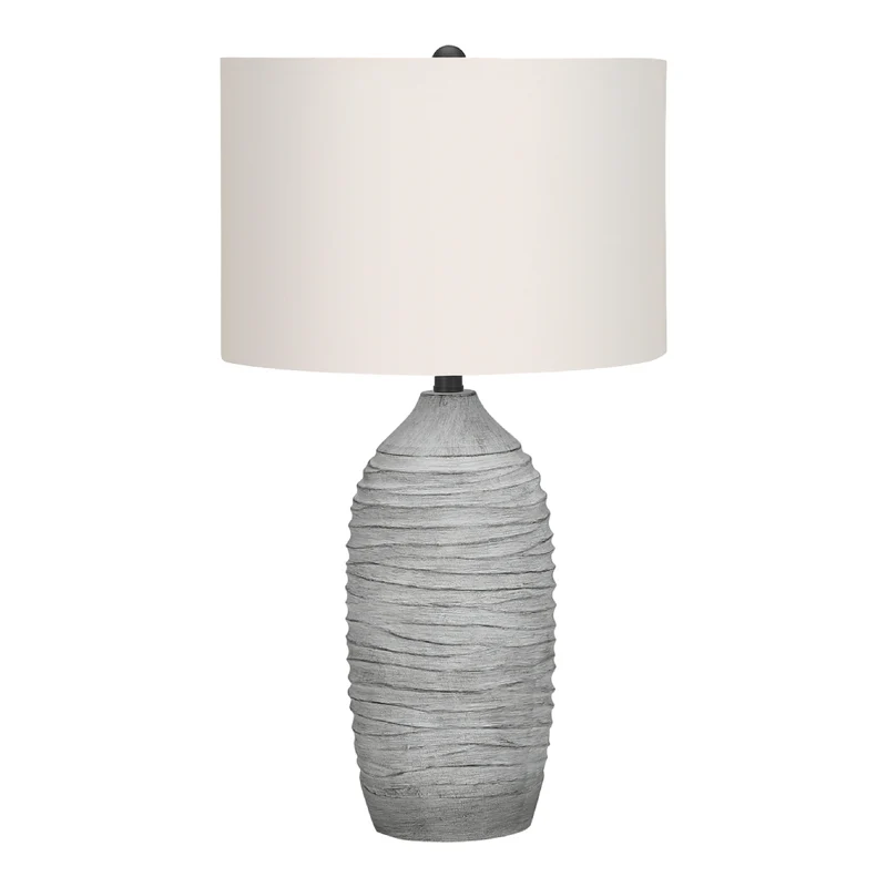 Lampe de table en résine grise texturée 27 po - I 9723