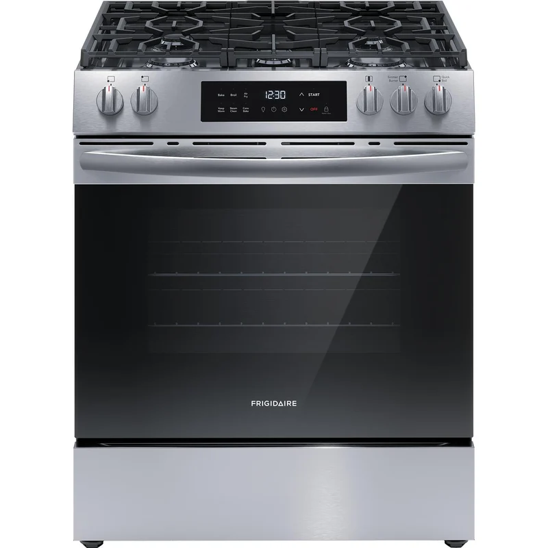 Frigidaire Cuisinière amovible à gaz de 30 pouces avec friture à air chaud FCFG3082BS
