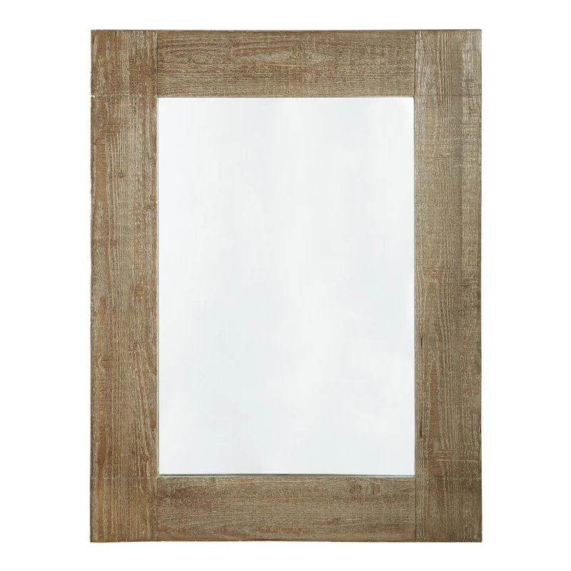 Miroir avec un cadre en bois brun vieilli 30 x 40 po - Waltleigh