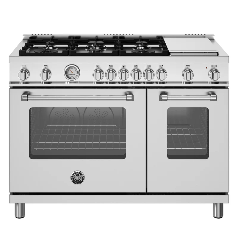 Cuisinière double au gaz 48 po, 4,7 pi³ / 2,4 pi³ avec plaque de cuisson intégrée - Série Master