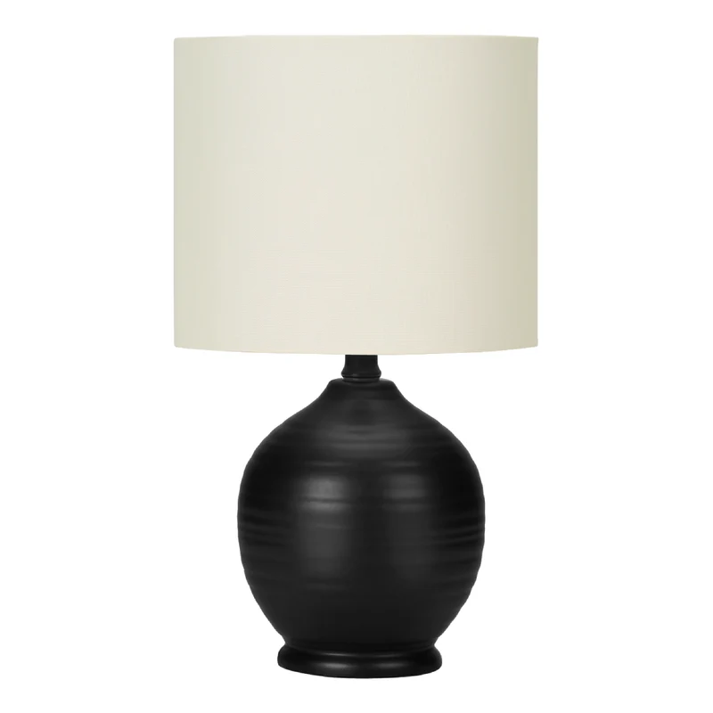Lampe de table en céramique noire texturée 17 po - I 9739