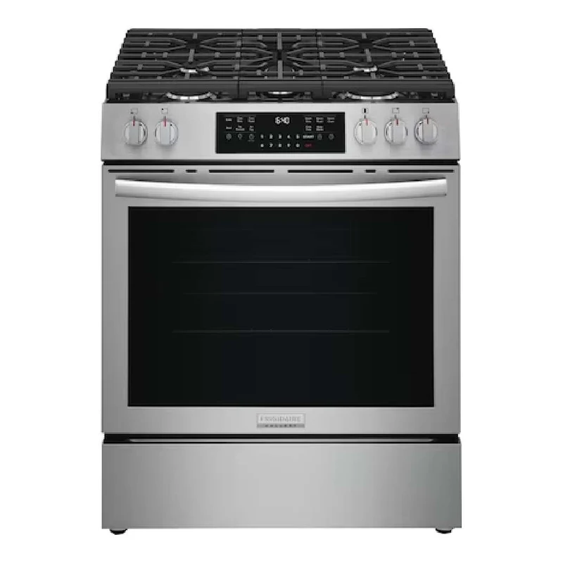 Cuisinière au gaz 30 po, 5,3 pi³ Inox avec Convection totale, Air Fry et Nettoyage à la vapeur