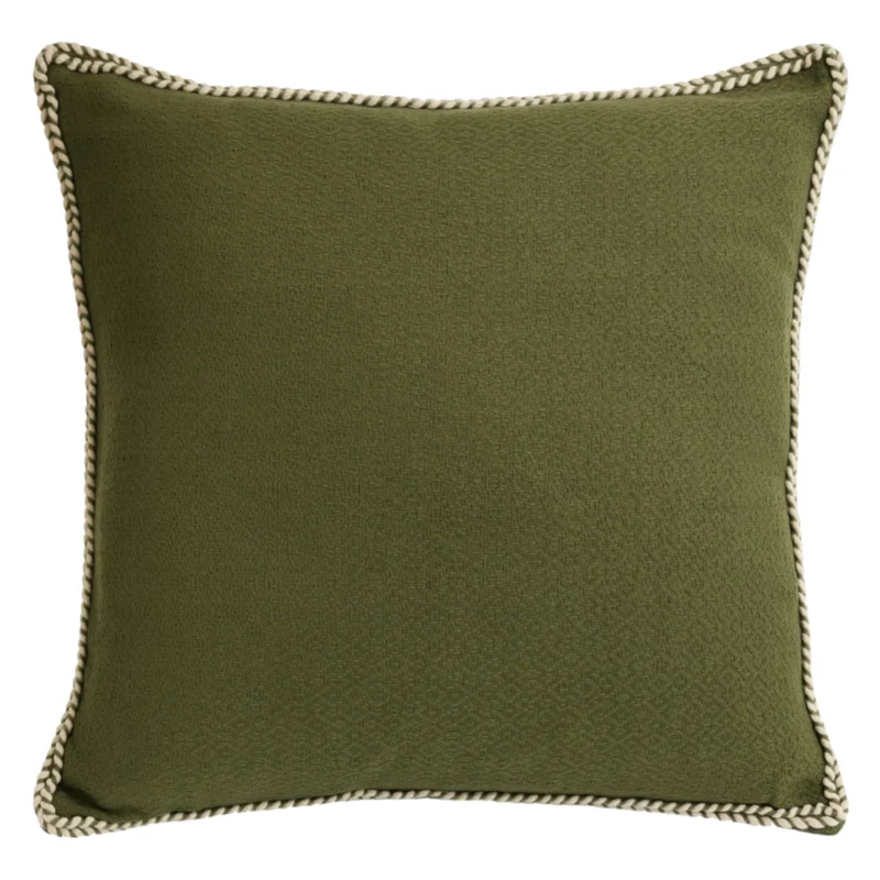 Coussin 20 x 20 po en coton passpoil surpiqué