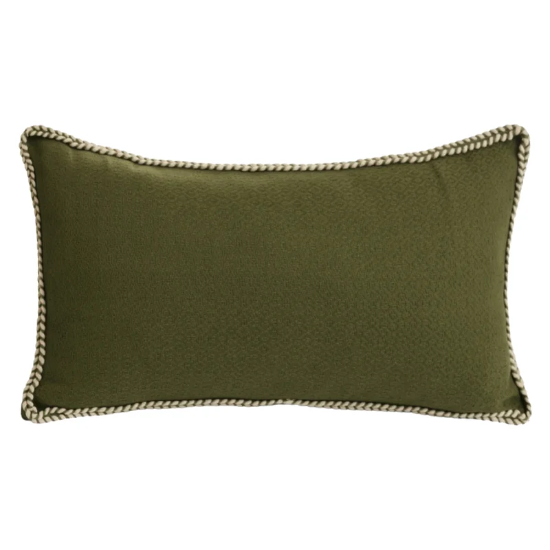 Coussin 12 x 22 po en coton passpoil surpiqué