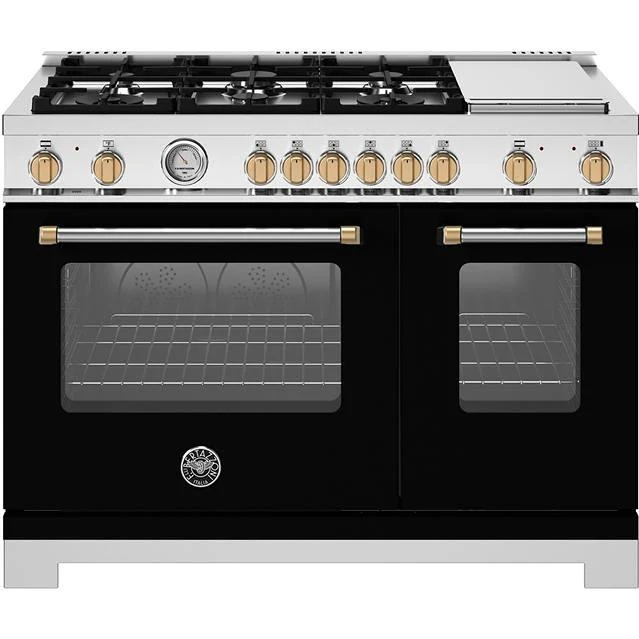 Bertazzoni Cuisinière amovible à biénergie de 48 pouces avec plaque chauffante MAS486GDFMNG